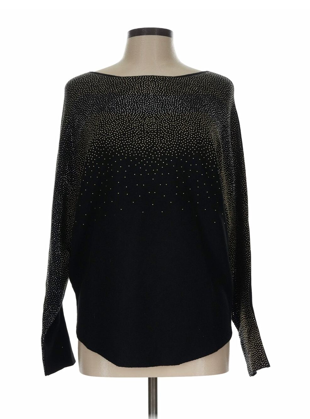 NWT Oliver O. Boat-neck Pullover Sweater Gradient Metallic Studs Sweater Sz. L